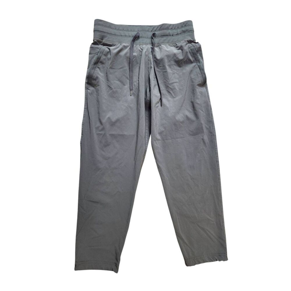 Free Fly womens Small Athletic Drawstring performance pants Zip Pocket Gray poly